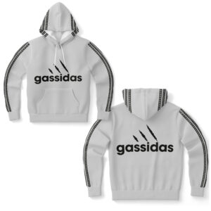 Gassidas basic modern schwarz – Streifen /Genderneutraler AoP-Hoodie - Image 3