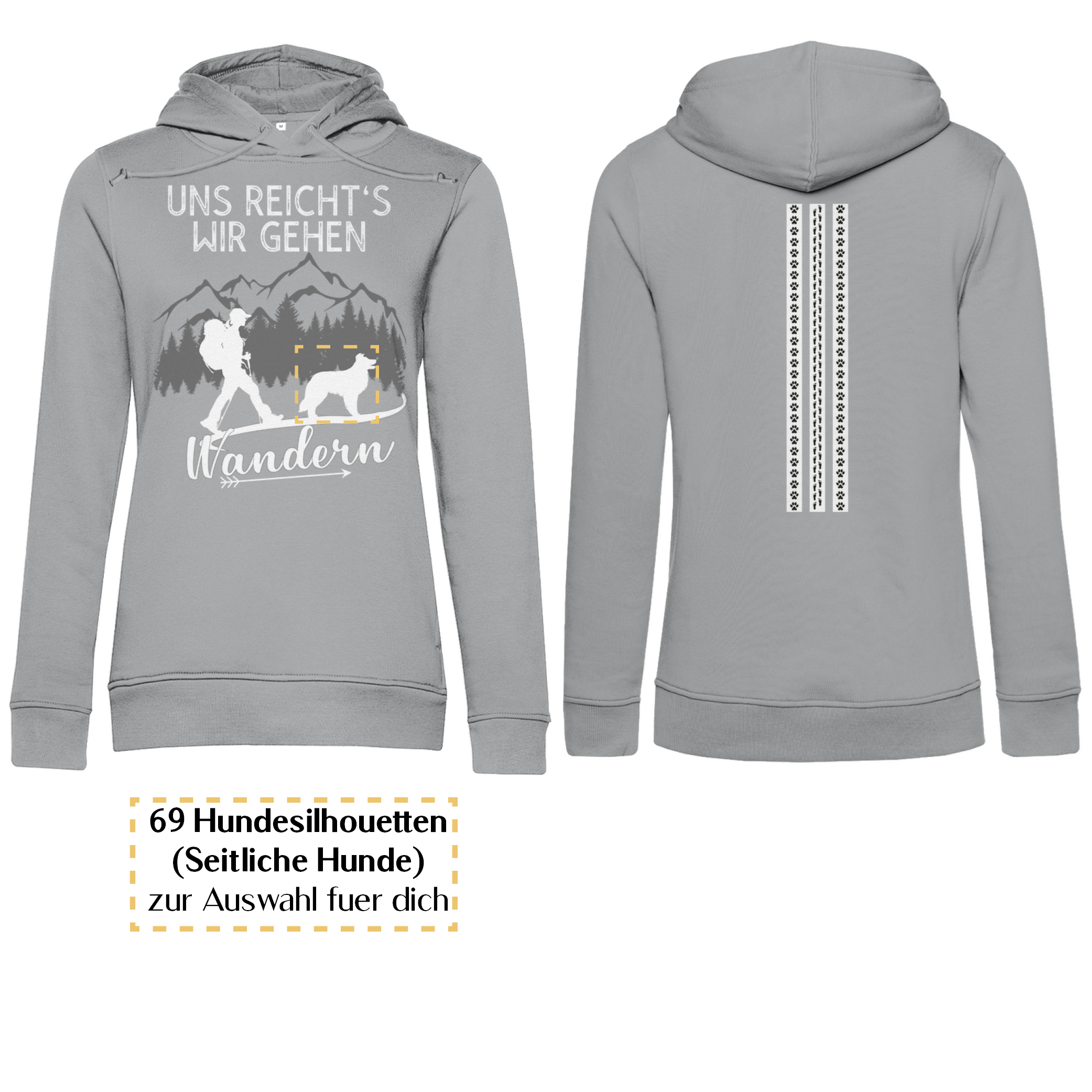 Uns reicht's wir gehen wandern - Streifen/ Damen Bio-Hoodie personalisiert - Image 10