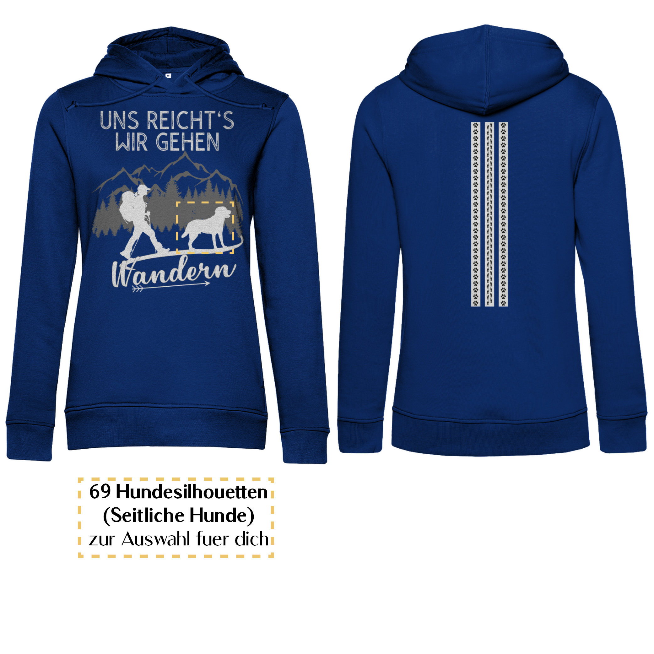 Uns reicht's wir gehen wandern - Streifen/ Damen Bio-Hoodie personalisiert - Image 9