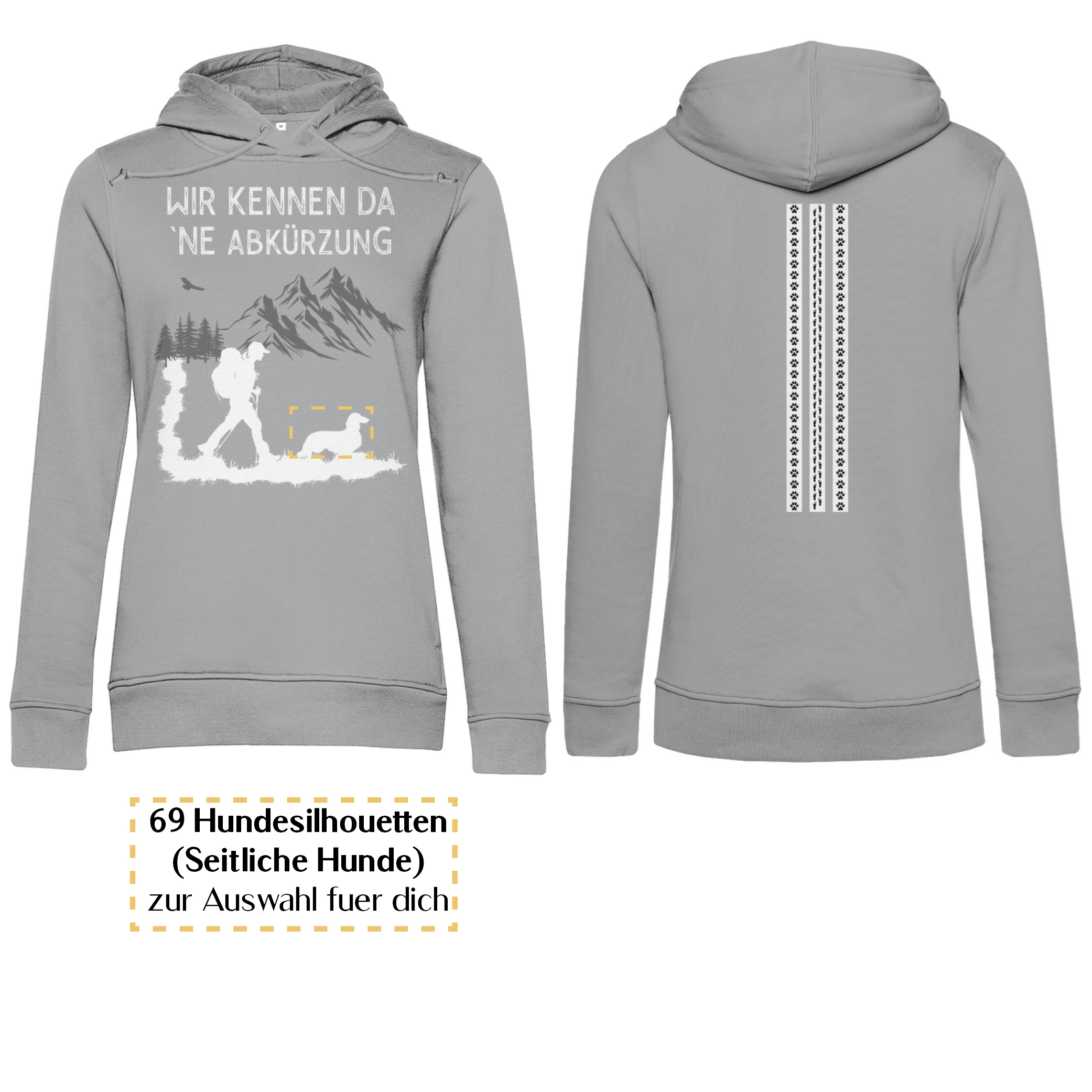 Wir kennen da ne Abkürzung - Streifen / Damen Bio-Hoodie personalisiert - Image 7