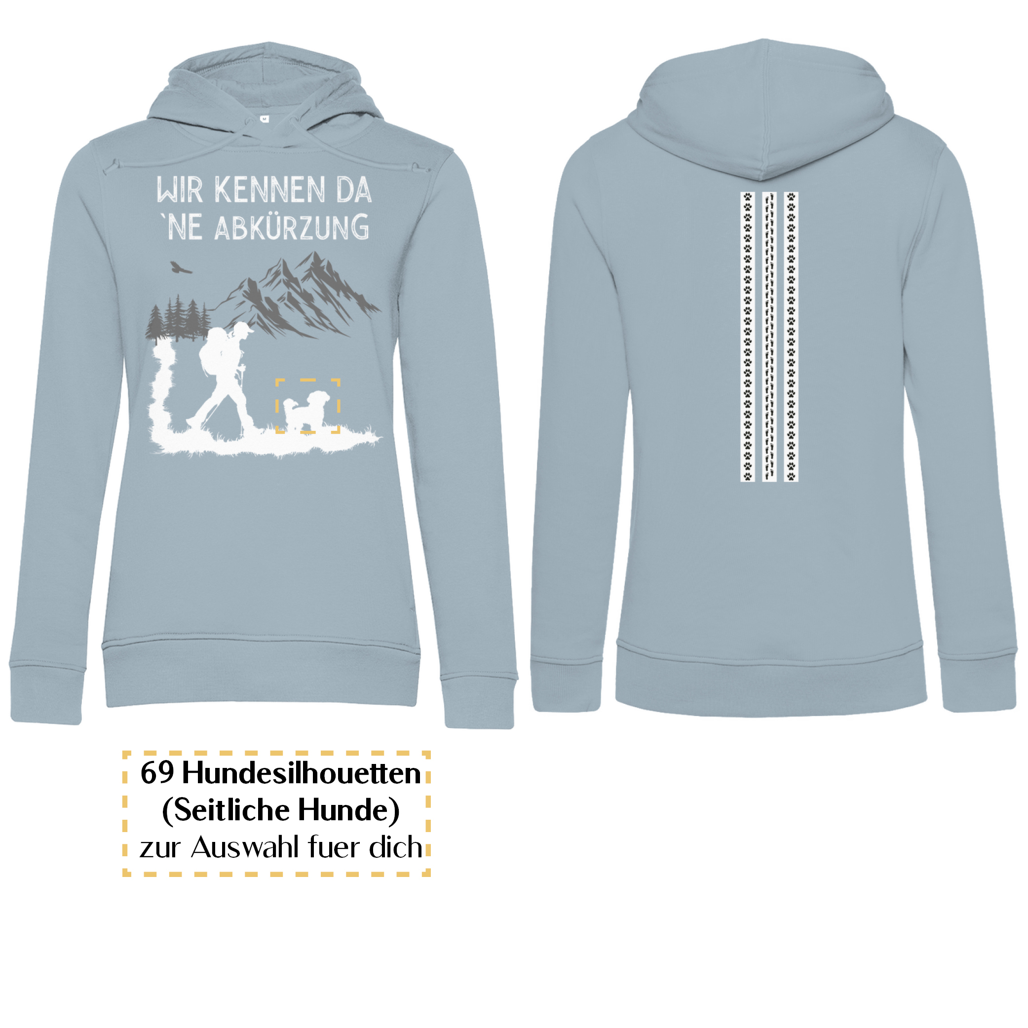 Wir kennen da ne Abkürzung - Streifen / Damen Bio-Hoodie personalisiert - Image 2
