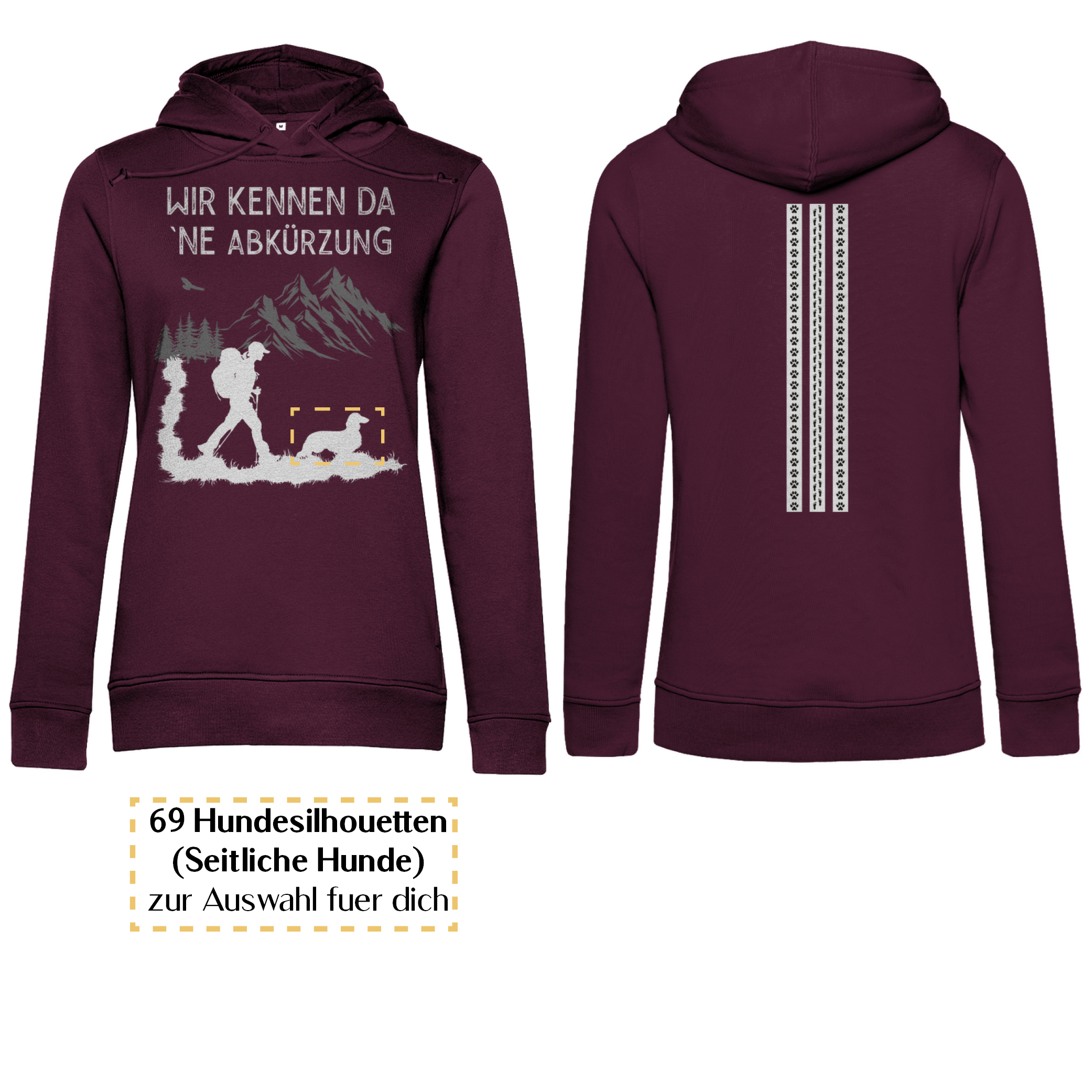 Wir kennen da ne Abkürzung - Streifen / Damen Bio-Hoodie personalisiert - Image 3