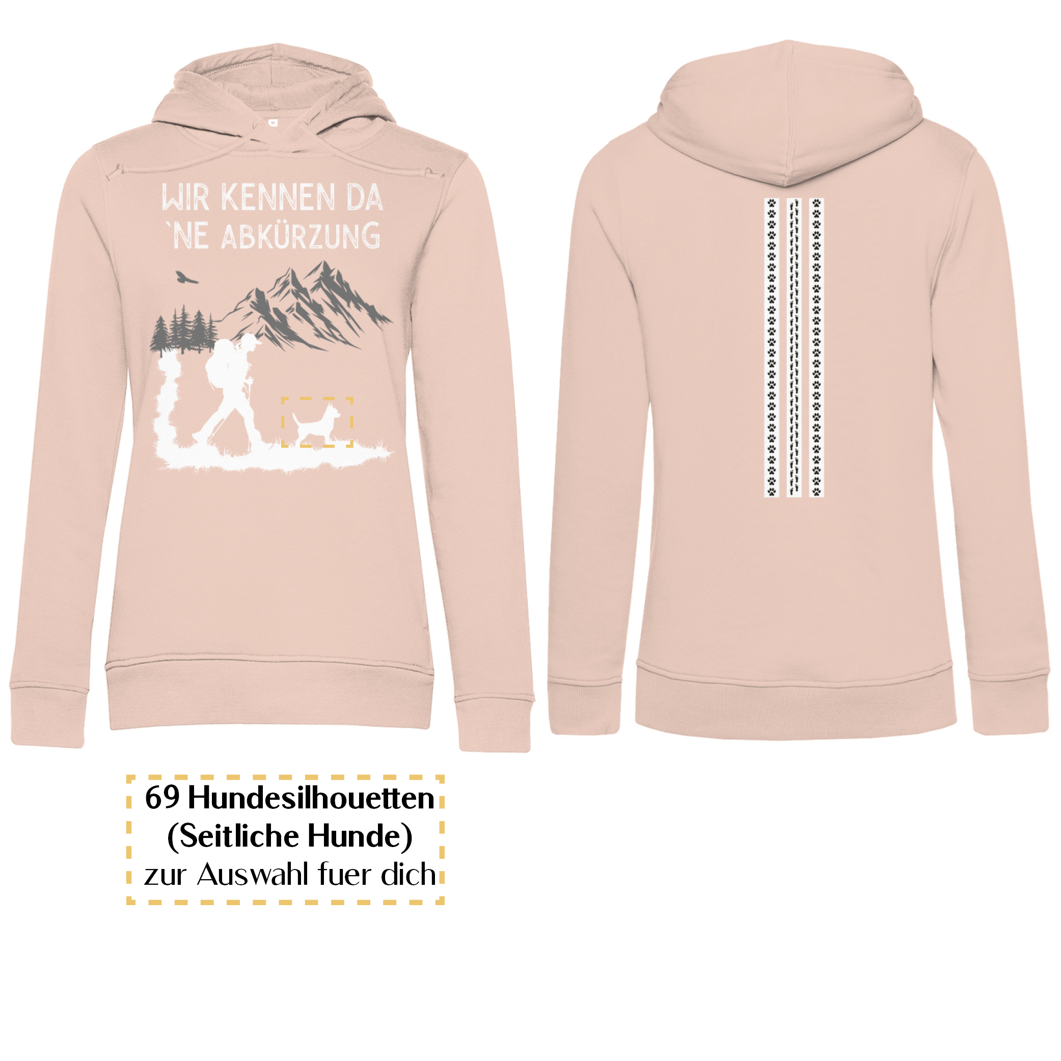 Wir kennen da ne Abkürzung - Streifen / Damen Bio-Hoodie personalisiert - Image 4