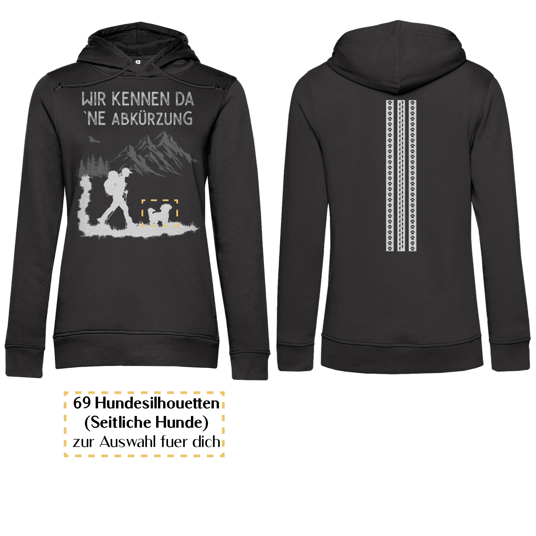 Wir kennen da ne Abkürzung - Streifen / Damen Bio-Hoodie personalisiert - Image 8