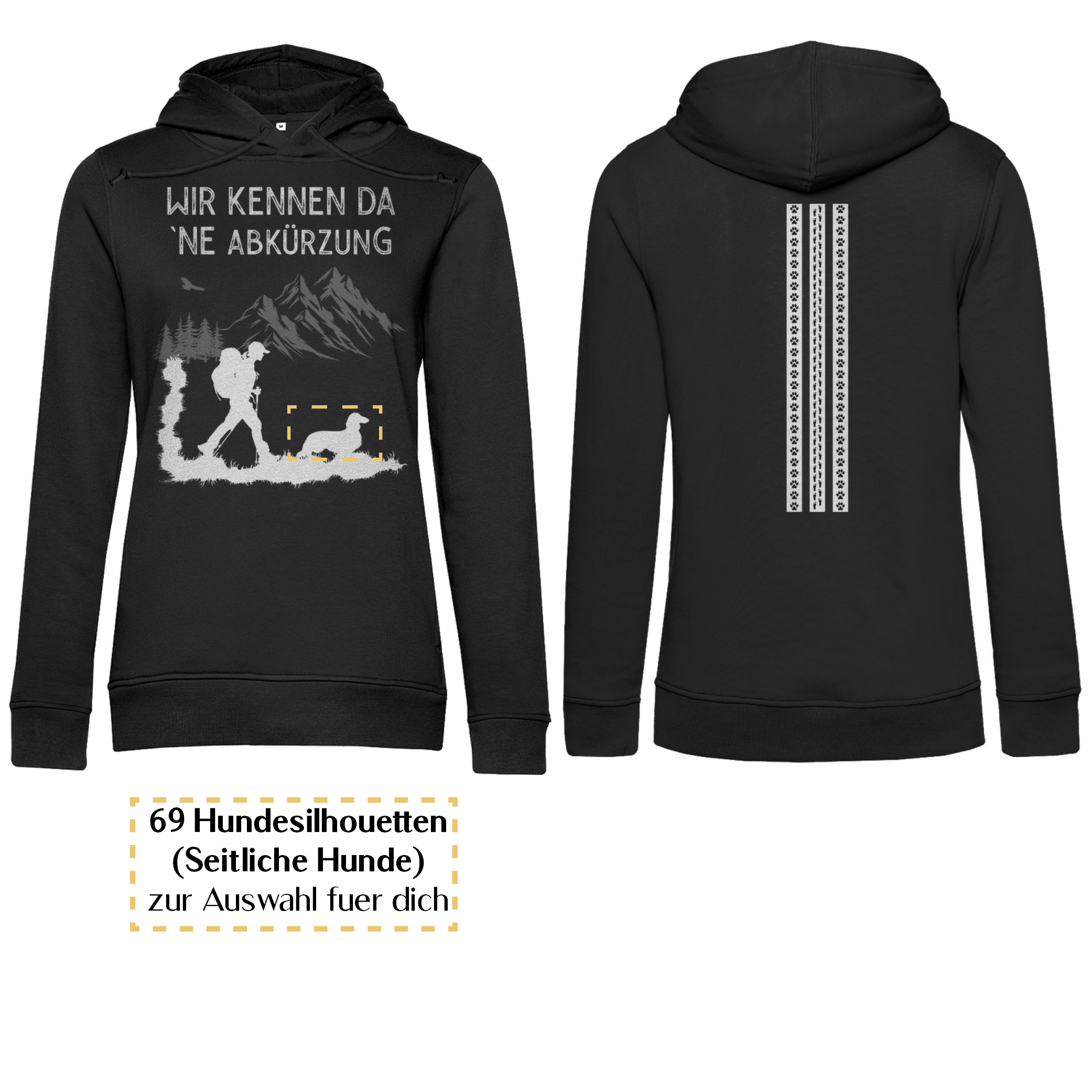 Wir kennen da ne Abkürzung - Streifen / Damen Bio-Hoodie personalisiert - Image 9