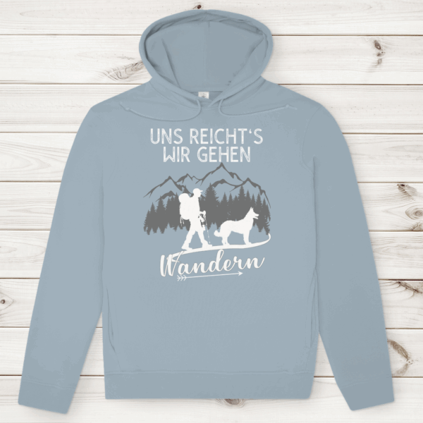 Uns reicht's wir gehen wandern - Streifen / Herren Bio-Hoodie personalisiert