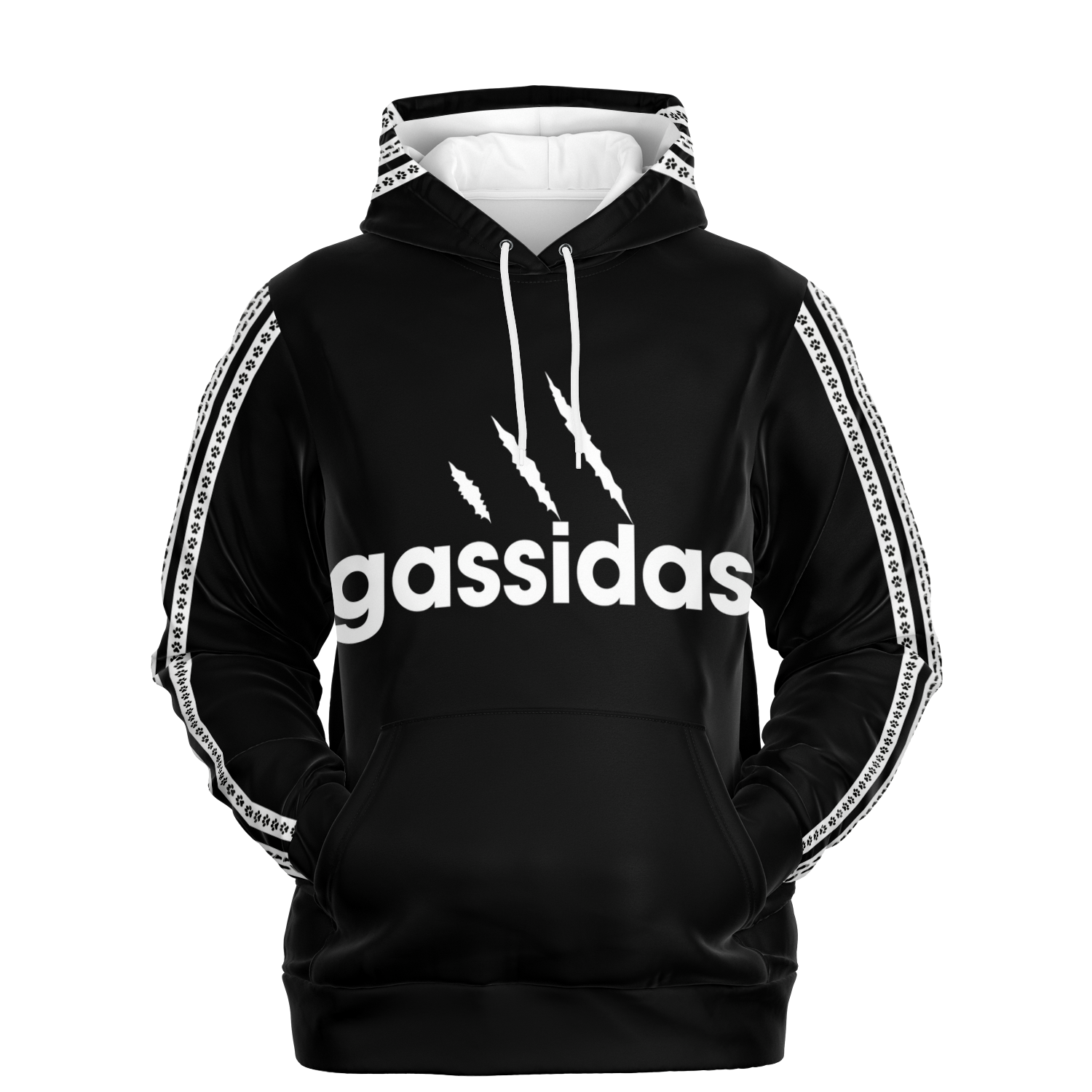 Gassidas basic modern weiss– Streifen /Genderneutraler AoP-Hoodie