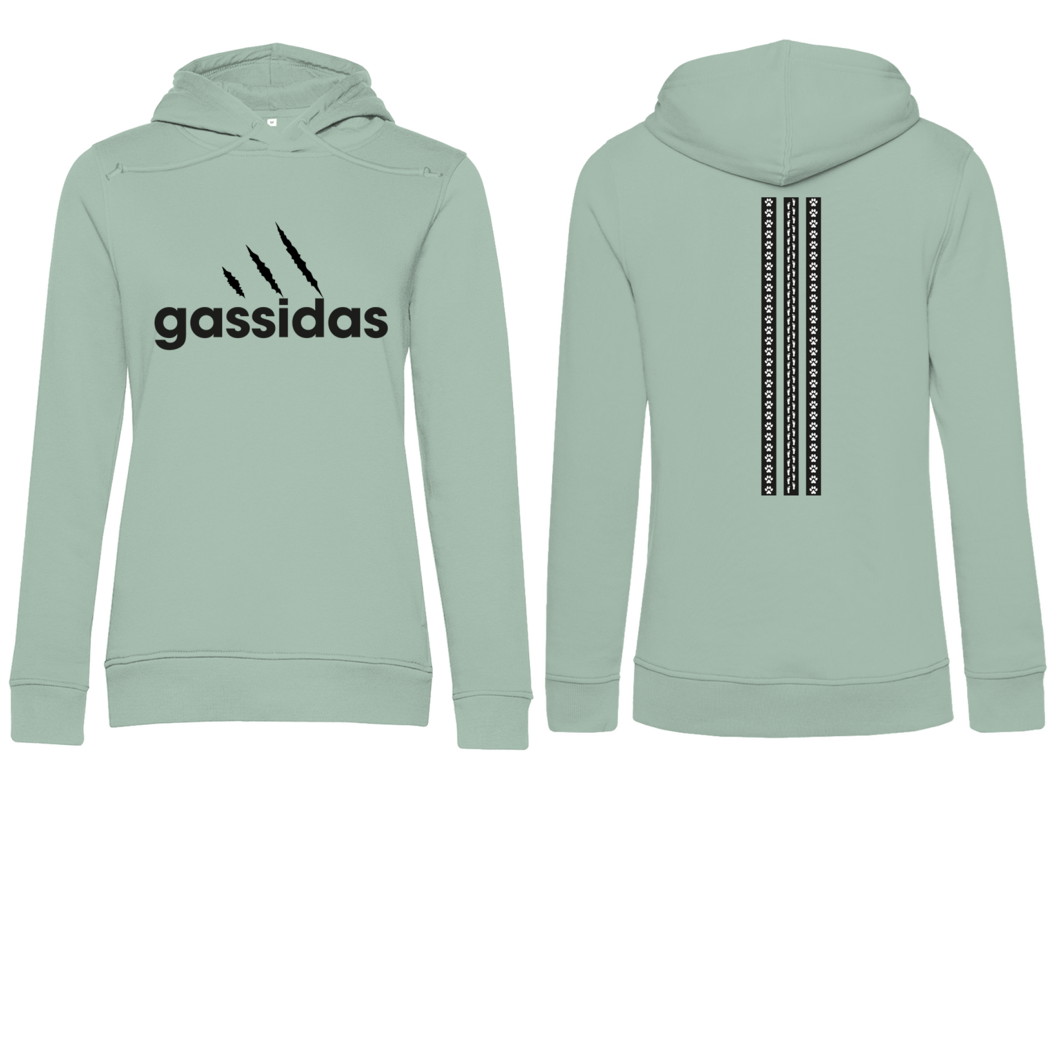 Gassidas basic modern schwarz – Streifen / Damen Bio-Hoodie - Image 5