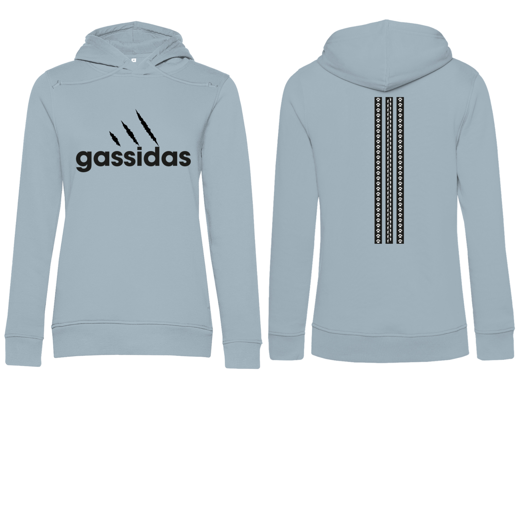 Gassidas basic modern schwarz – Streifen / Damen Bio-Hoodie - Image 4