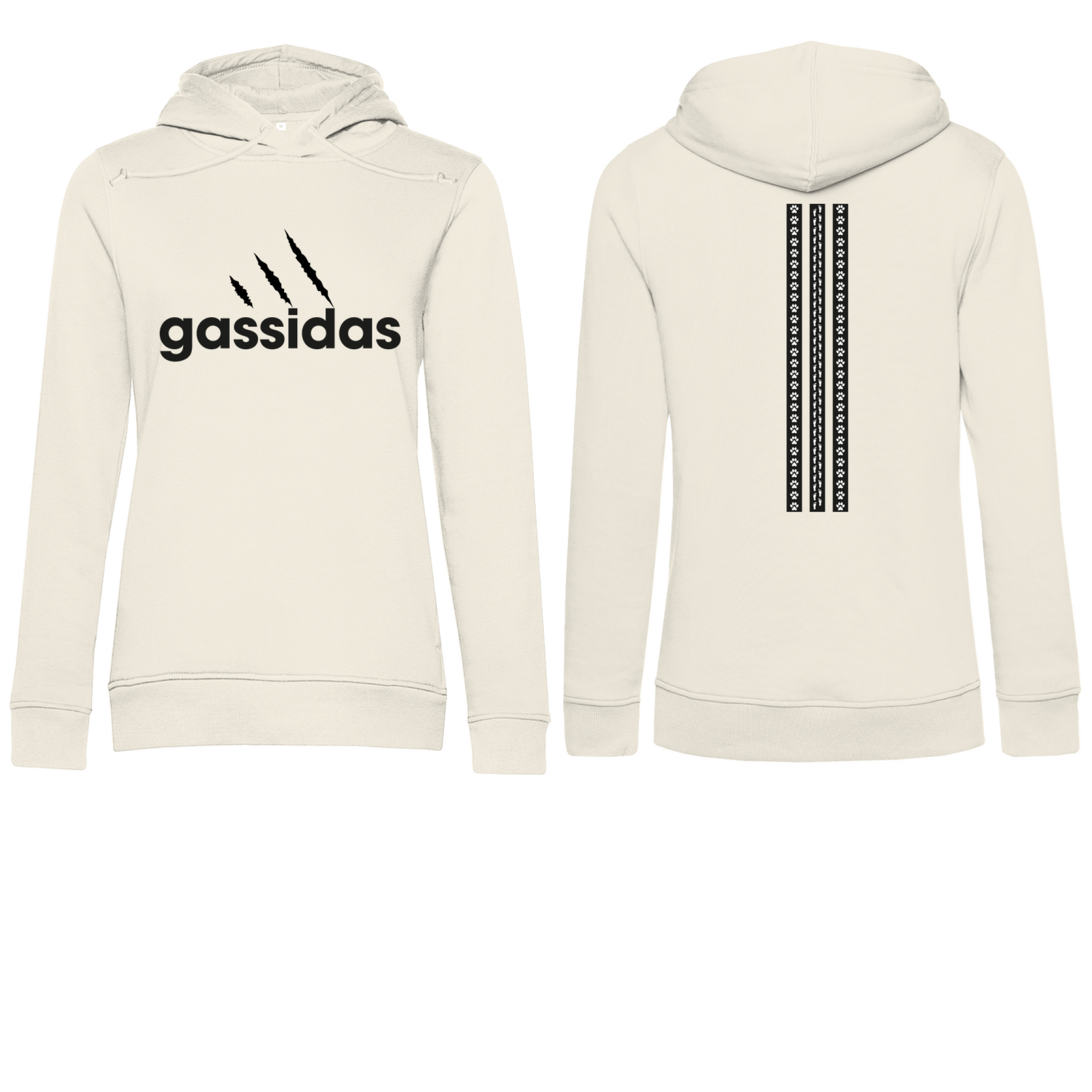 Gassidas basic modern schwarz – Streifen / Damen Bio-Hoodie - Image 3