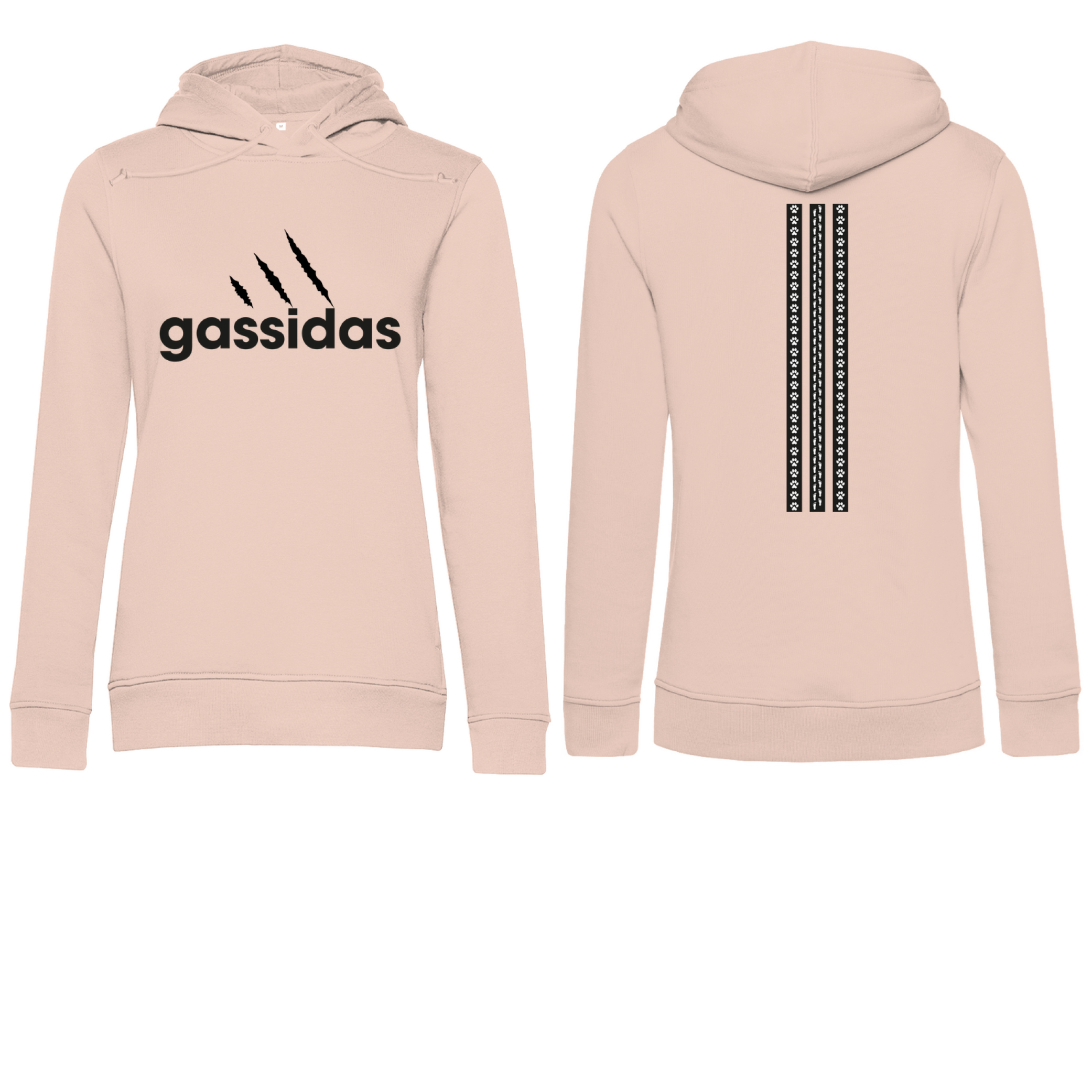 Gassidas basic modern schwarz – Streifen / Damen Bio-Hoodie - Image 7