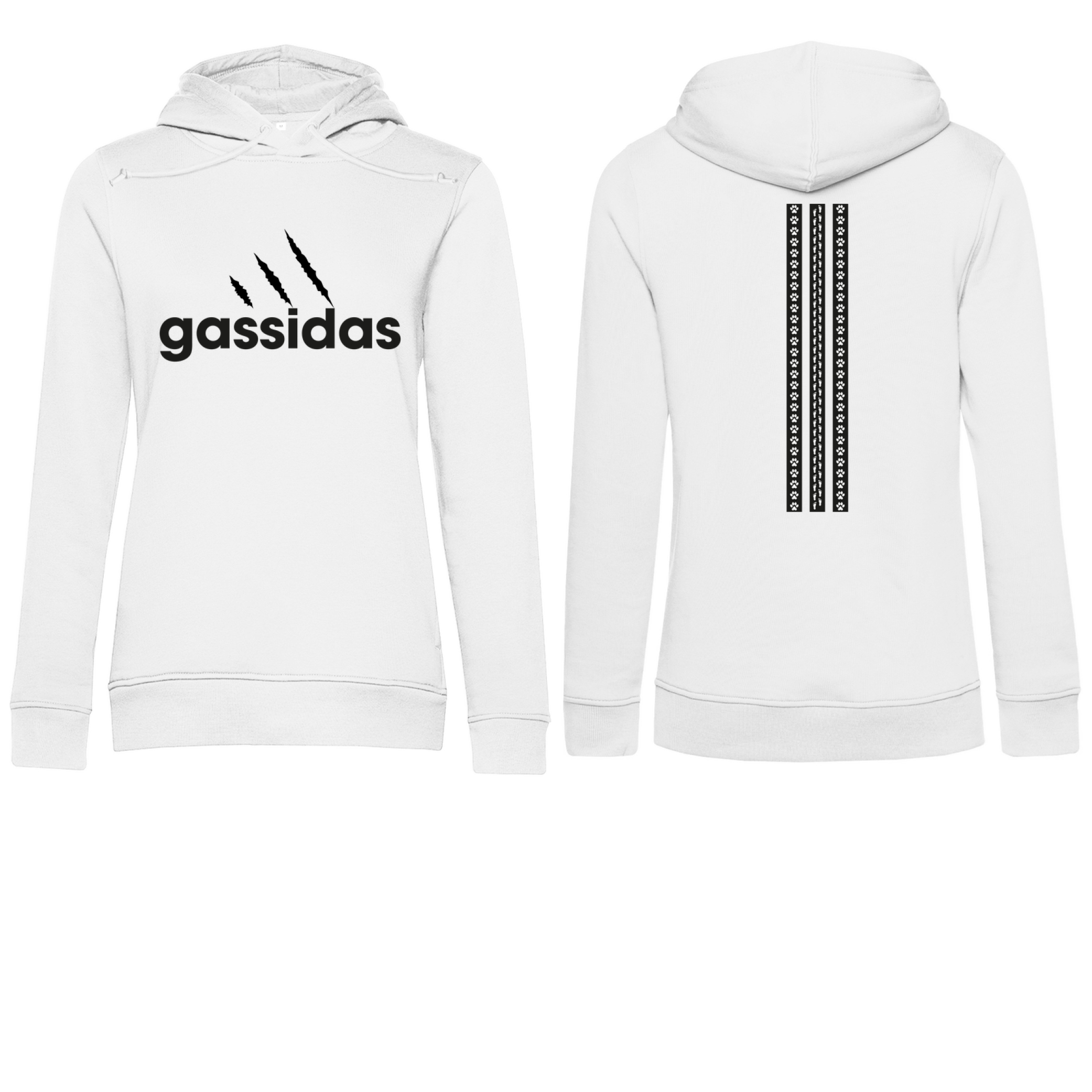 Gassidas basic modern schwarz – Streifen / Damen Bio-Hoodie