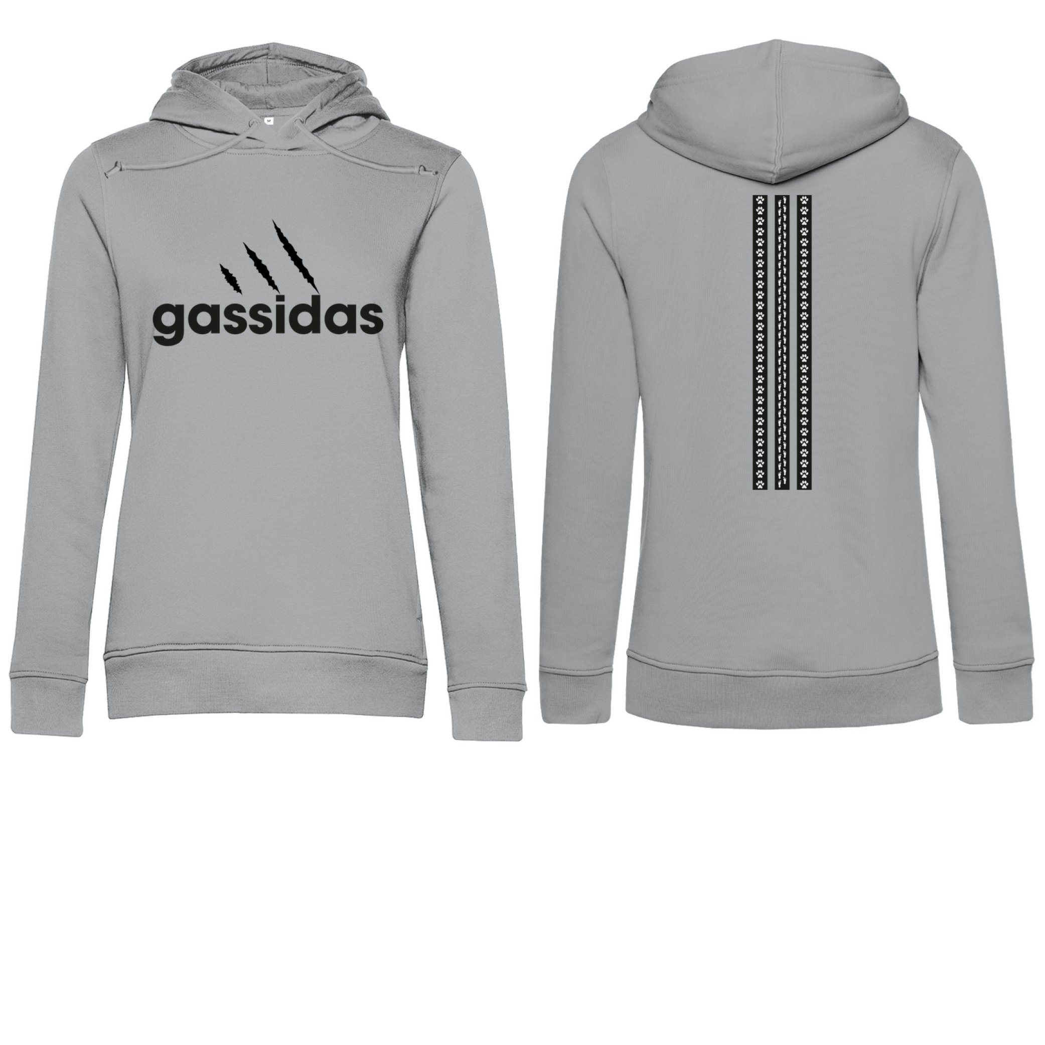 Gassidas basic modern schwarz – Streifen / Damen Bio-Hoodie - Image 6