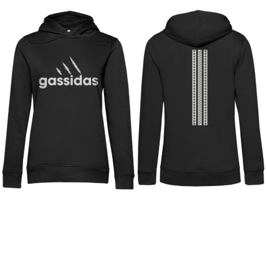 Gassidas basic modern weiss – Streifen / Damen Bio-Hoodie