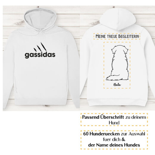 Gassidas basic modern schwarz – Hunderücken / Herren Bio-Hoodie