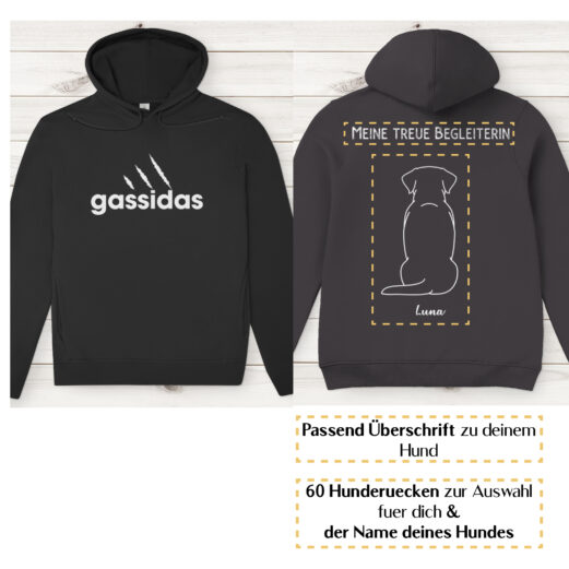 Gassidas basic modern weiss - Hunderücken/ Herren Bio-Hoodie