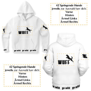Wuff basic schwarz /Genderneutraler AoP-Hoodie - Image 2