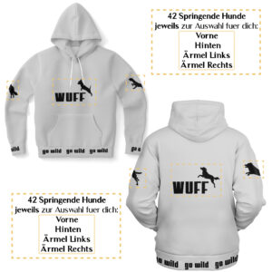 Wuff basic schwarz /Genderneutraler AoP-Hoodie - Image 3