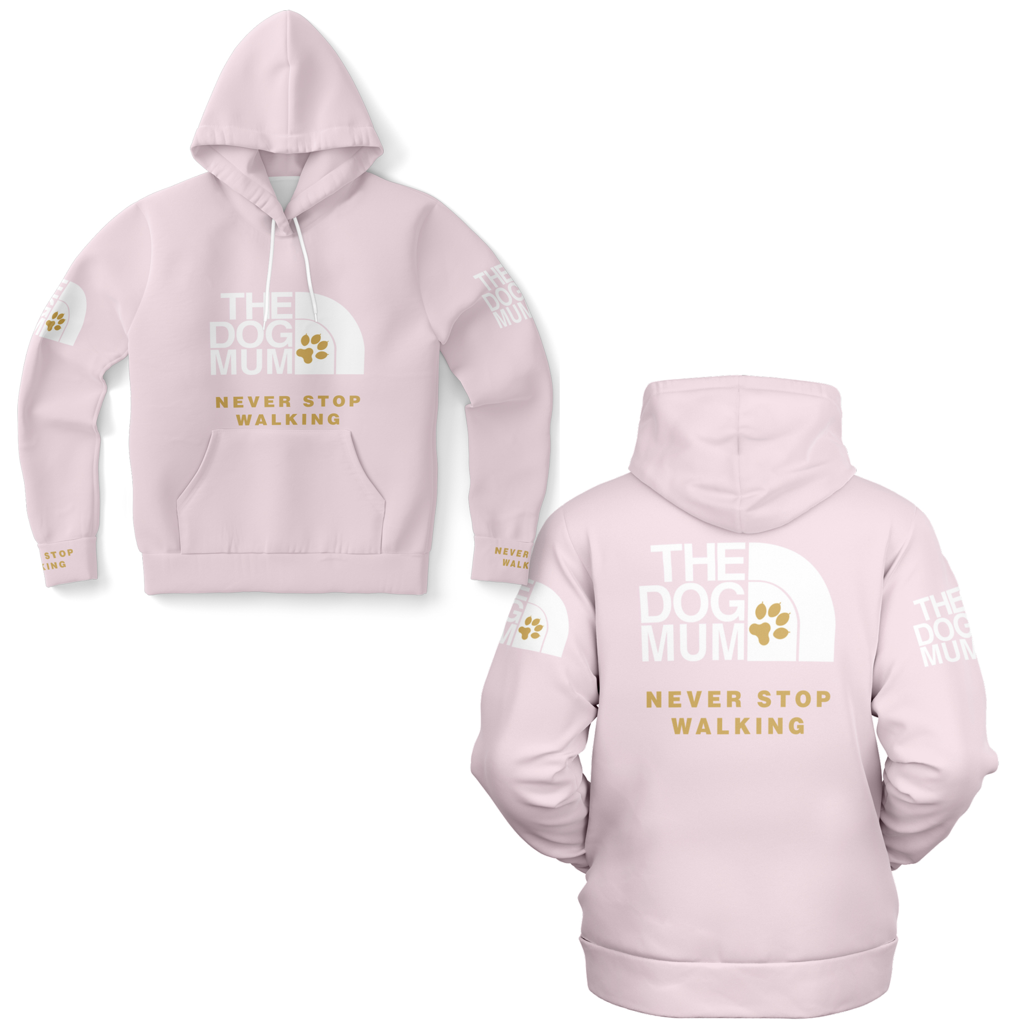 Dog Mum gold / Genderneutraler AoP-Hoodie - Image 4