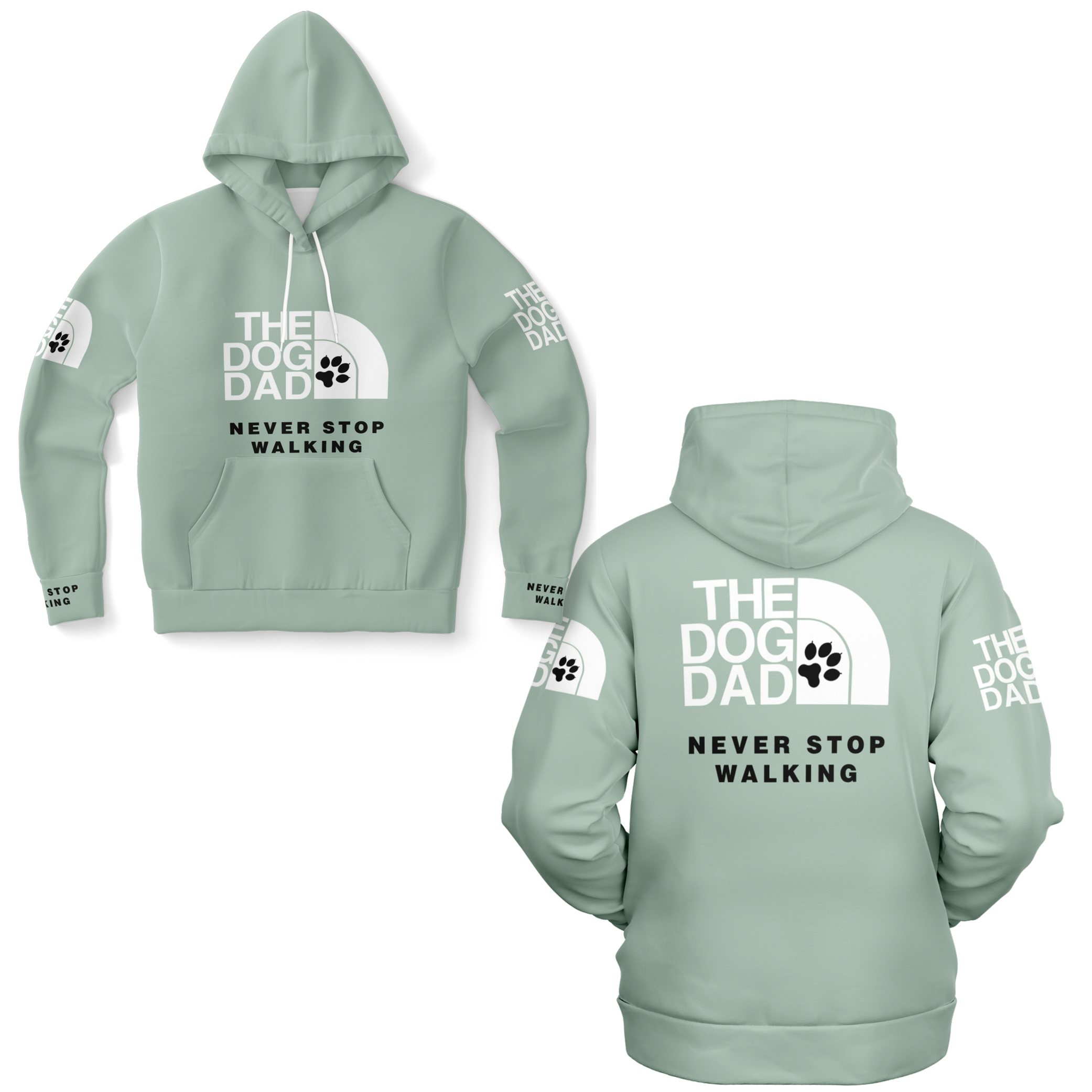 Dog Dad schwarz / Genderneutraler AoP-Hoodie - Image 4