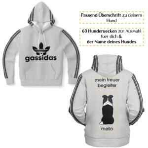 Gassidas basic retro schwarz – Hundrücken/Genderneutraler AoP-Hoodie - Image 3