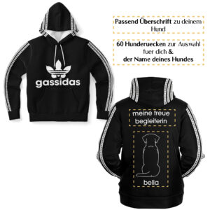 Gassidas basic retro weiss – Hundrücken/Genderneutraler AoP-Hoodie - Image 2