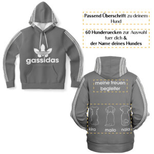 Gassidas basic retro weiss – Hundrücken/Genderneutraler AoP-Hoodie - Image 3