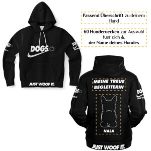 Dogs basic weiss – Hundrücken/Genderneutraler AoP-Hoodie - Image 2