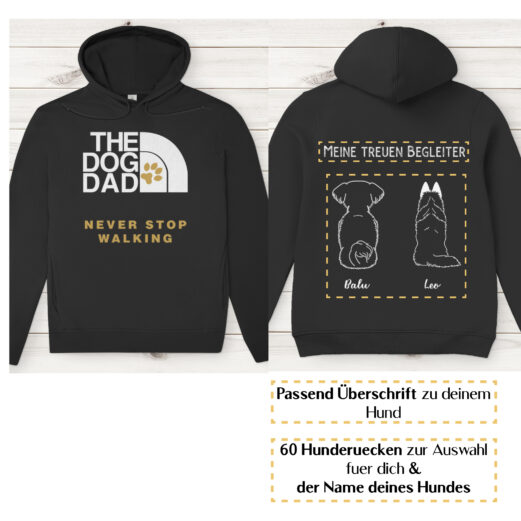 Dog Dad gold – Hunderücken / Herren Bio-Hoodie