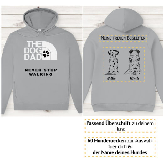 Dog Dad schwarz– Hunderücken / Herren Bio-Hoodie