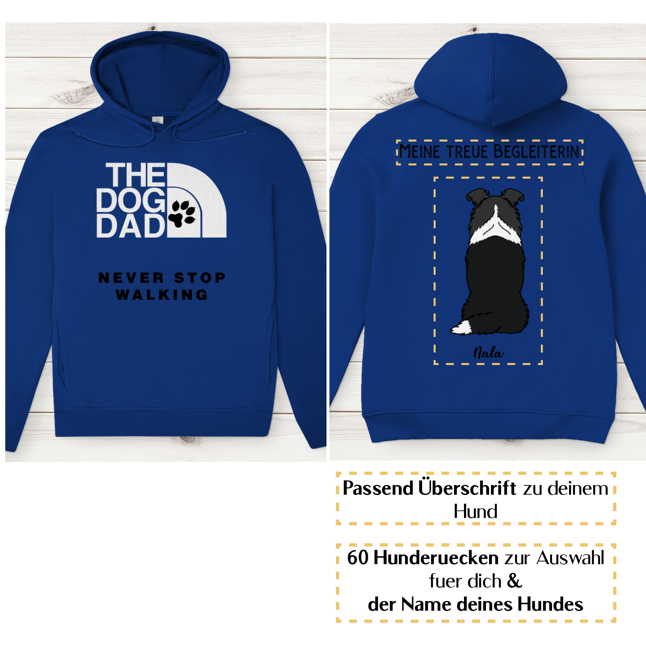 Dog Dad schwarz– Hunderücken / Herren Bio-Hoodie - Image 5