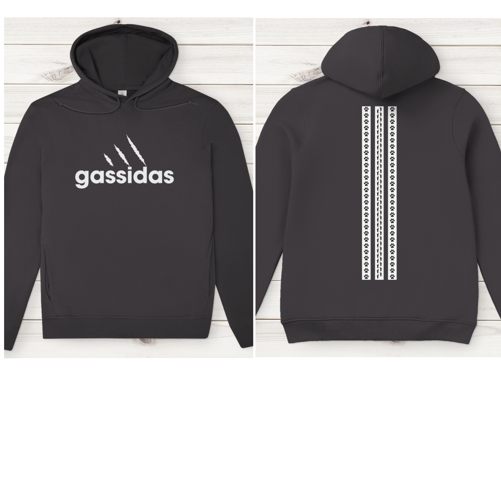 Gassidas basic modern weiss - Streifen / Herren Bio-Hoodie - Image 3