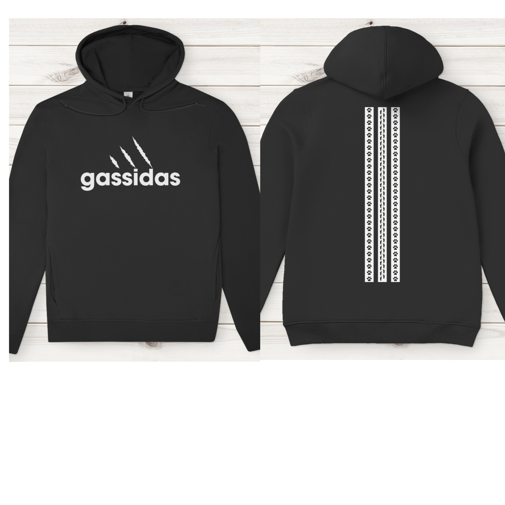 Gassidas basic modern weiss - Streifen / Herren Bio-Hoodie