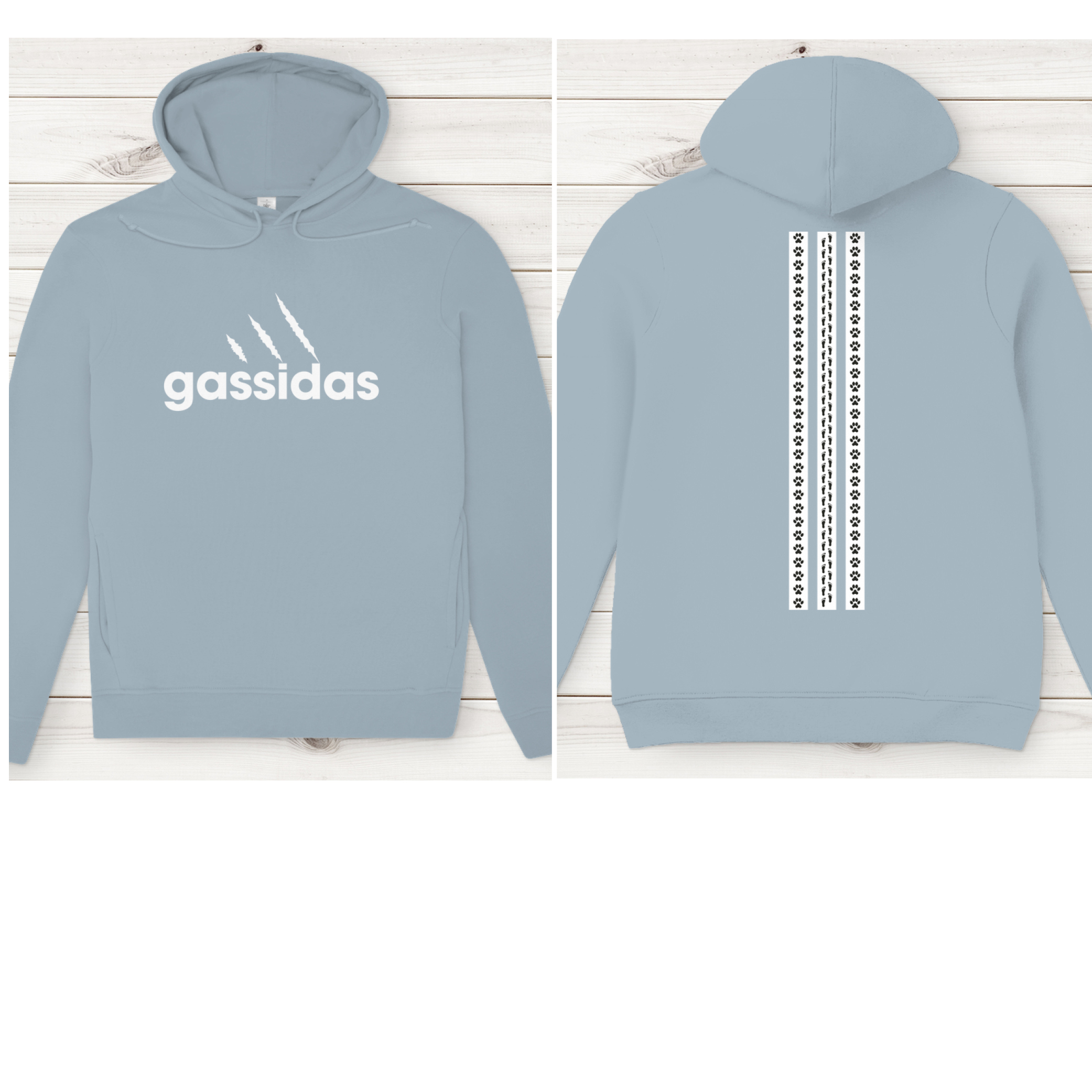 Gassidas basic modern weiss - Streifen / Herren Bio-Hoodie - Image 6