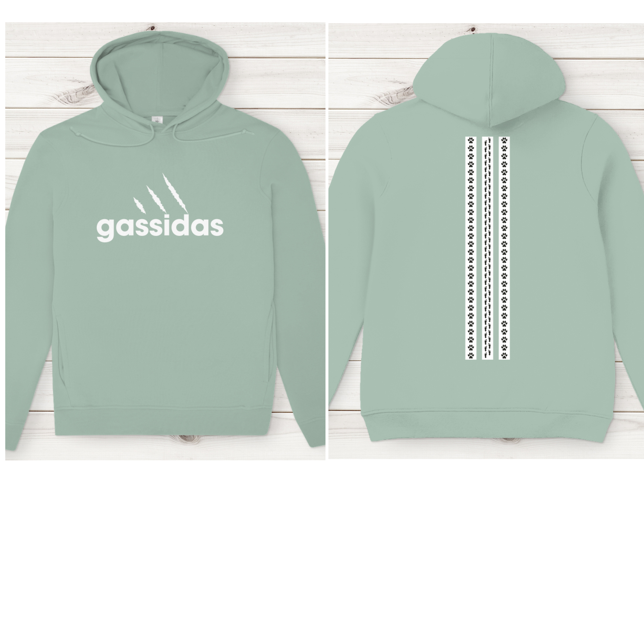 Gassidas basic modern weiss - Streifen / Herren Bio-Hoodie - Image 5