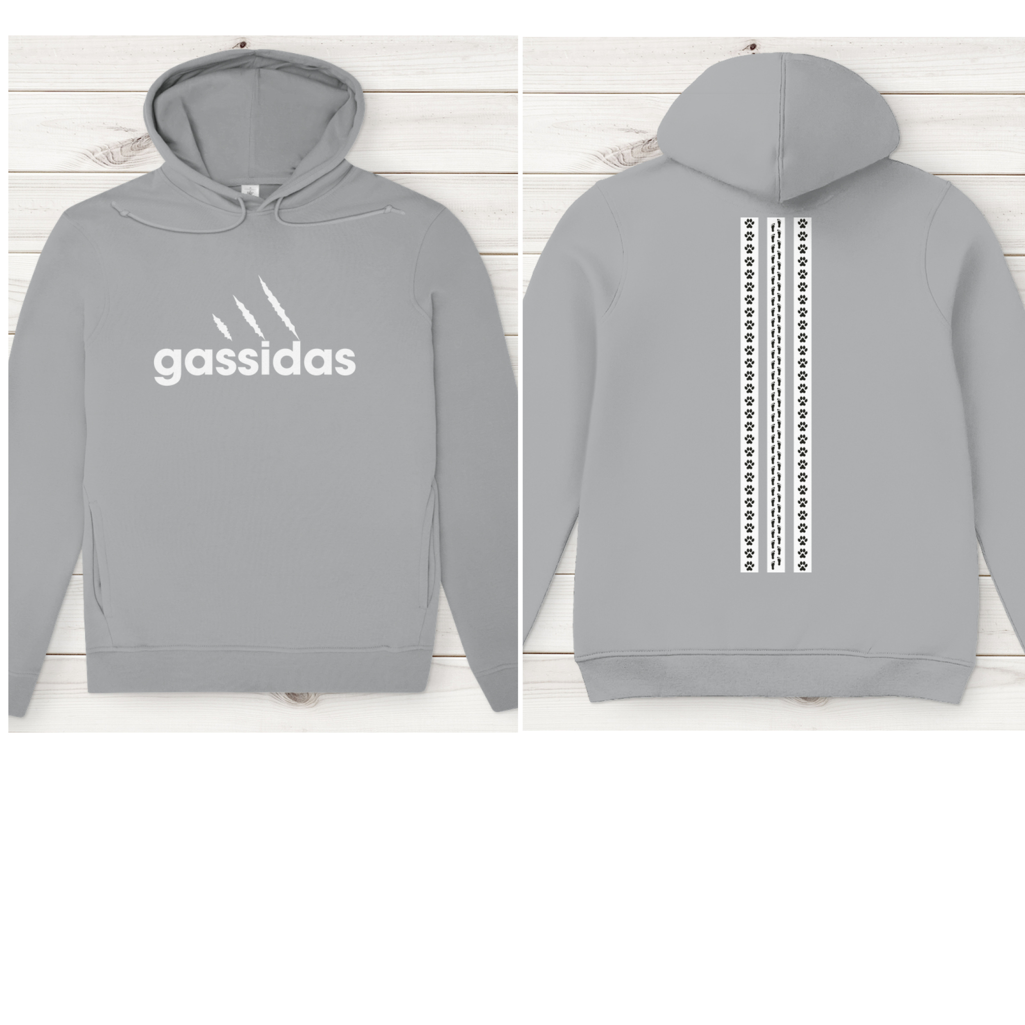 Gassidas basic modern weiss - Streifen / Herren Bio-Hoodie - Image 4