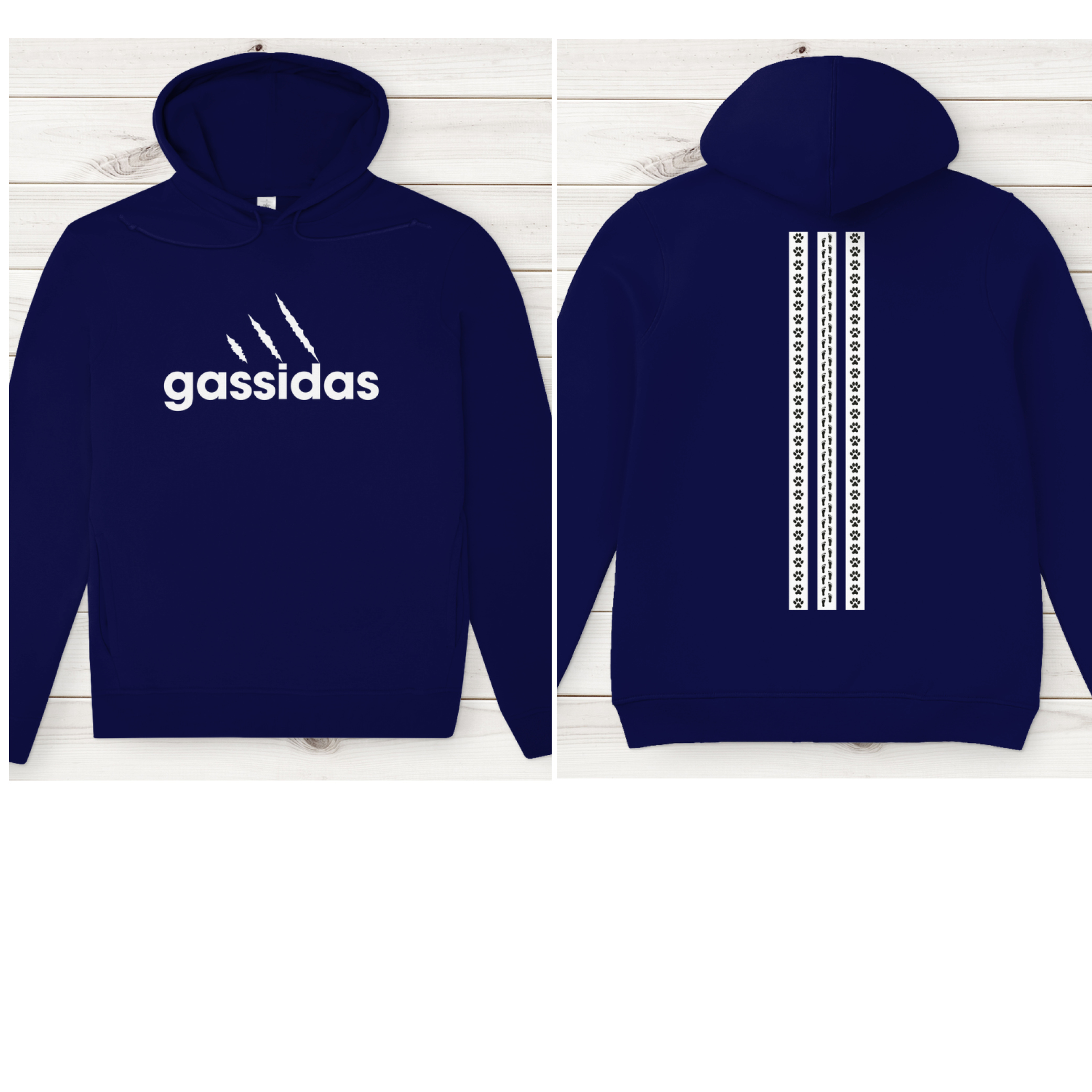 Gassidas basic modern weiss - Streifen / Herren Bio-Hoodie - Image 8