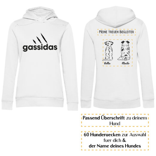 Gassidas basic modern schwarz – Hunderücken/ Damen Bio-Hoodie