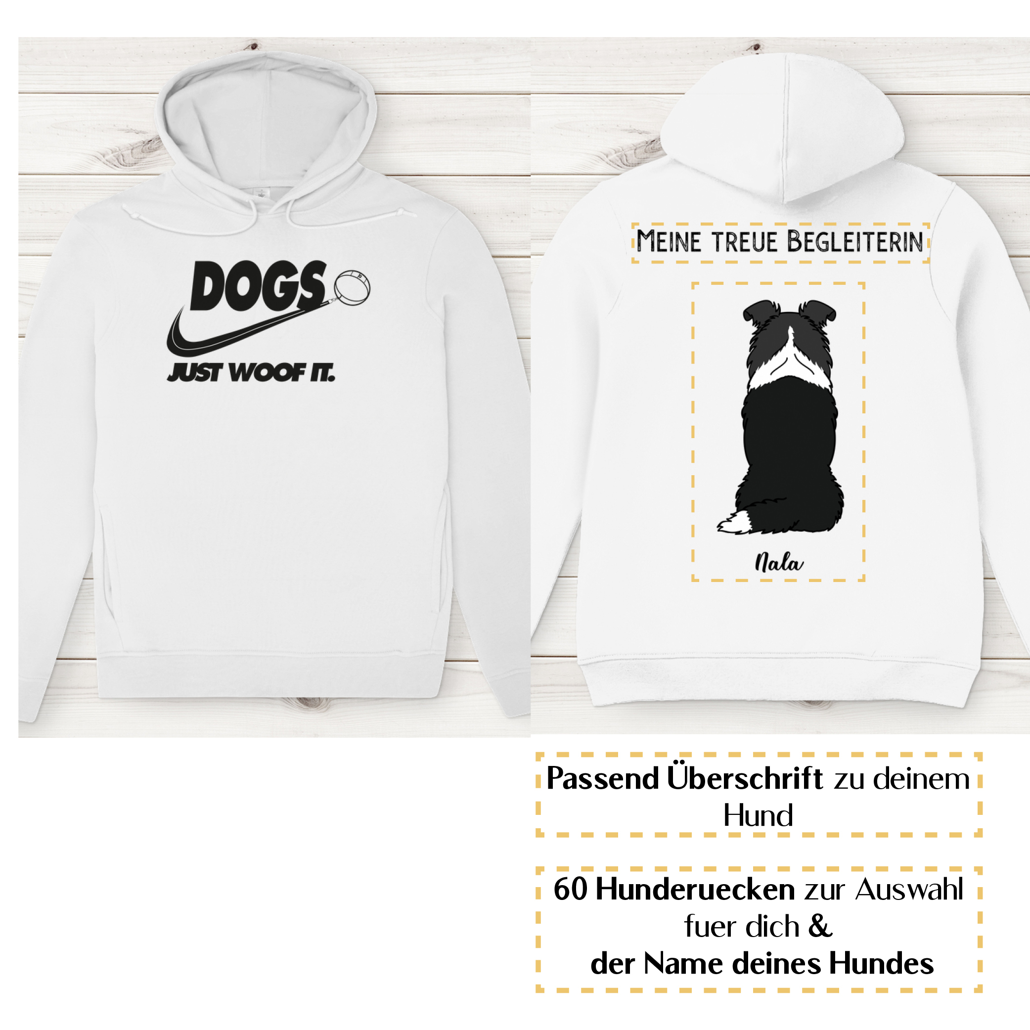 Dogs basic schwarz – Hunderücken / Herren Bio-Hoodie