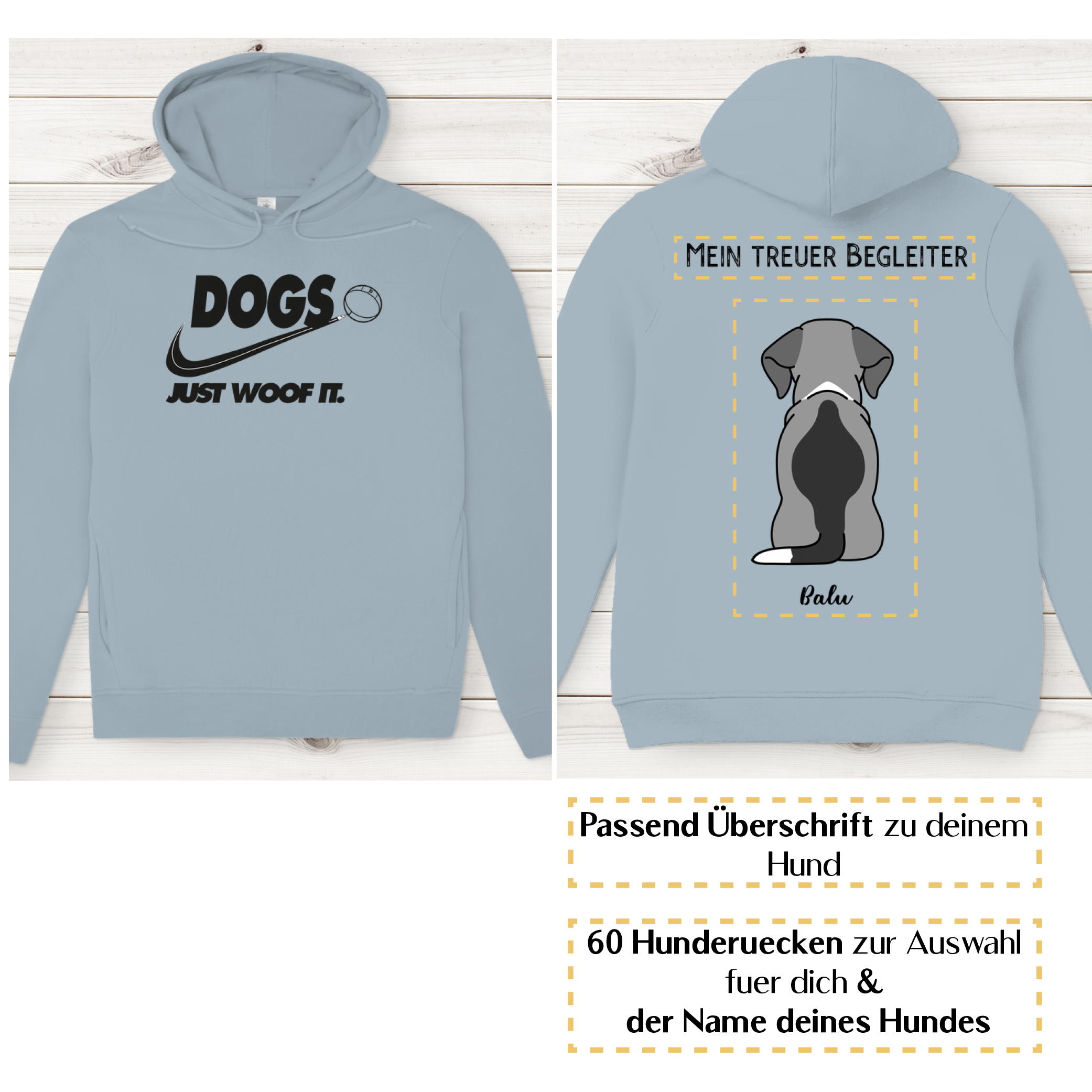 Dogs basic schwarz – Hunderücken / Herren Bio-Hoodie - Image 6