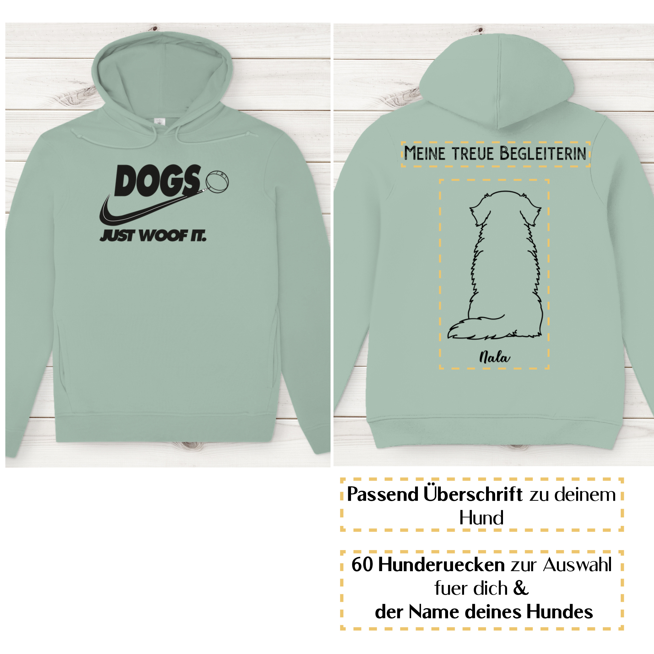 Dogs basic schwarz – Hunderücken / Herren Bio-Hoodie - Image 5