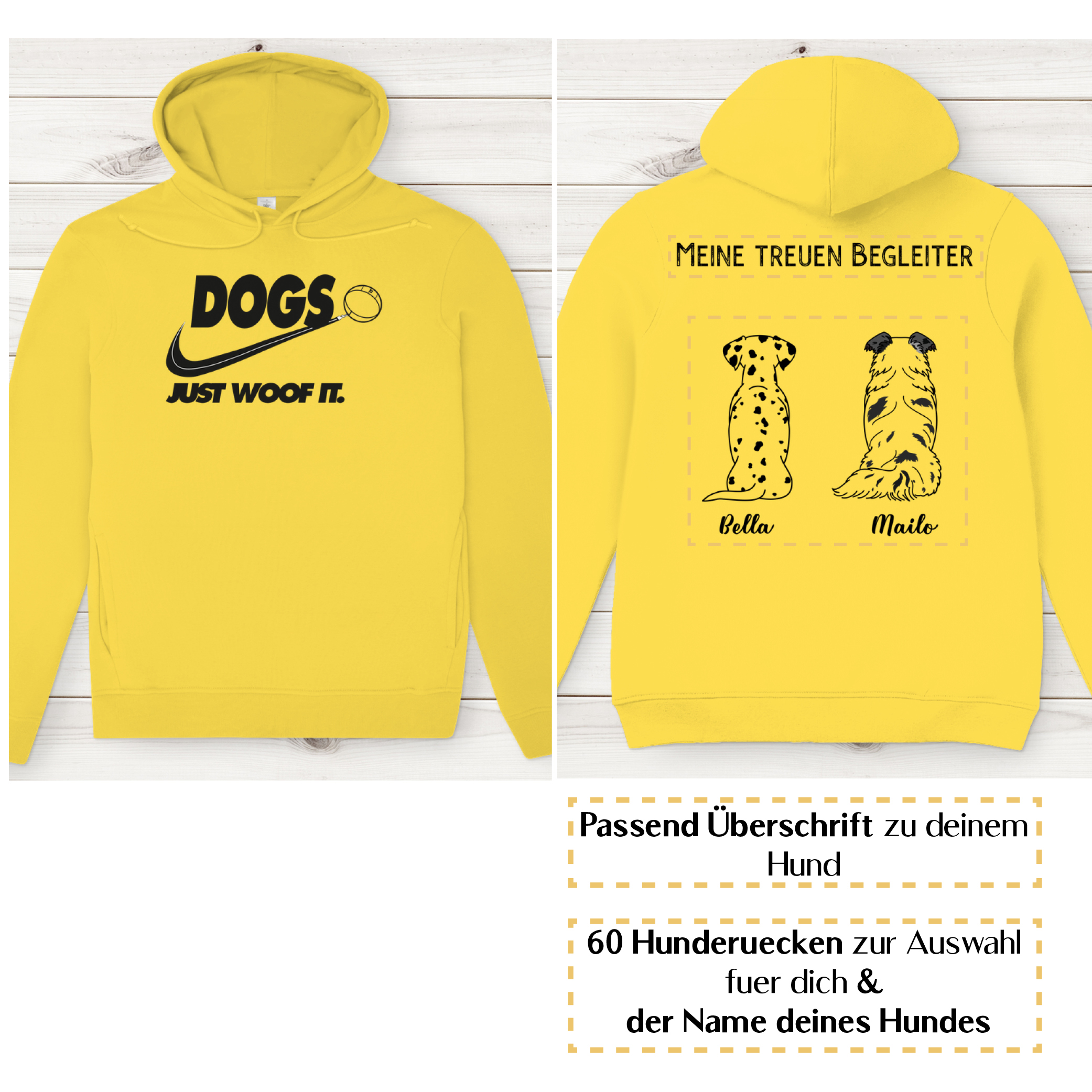 Dogs basic schwarz – Hunderücken / Herren Bio-Hoodie - Image 8
