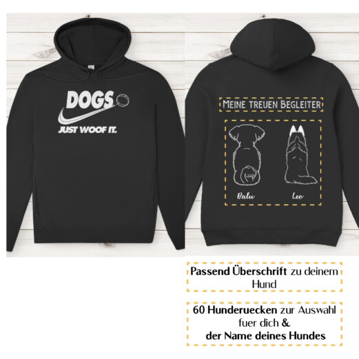 Dogs basic weiss – Hunderücken / Herren Bio-Hoodie