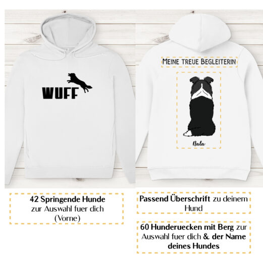 Wuff basic schwarz– Hunderücken / Herren Bio-Hoodie