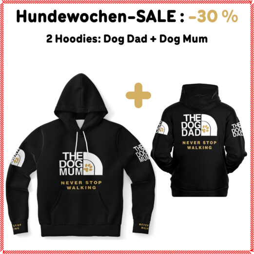 Bundle DogParents gold / Genderneutraler AoP-Hoodie